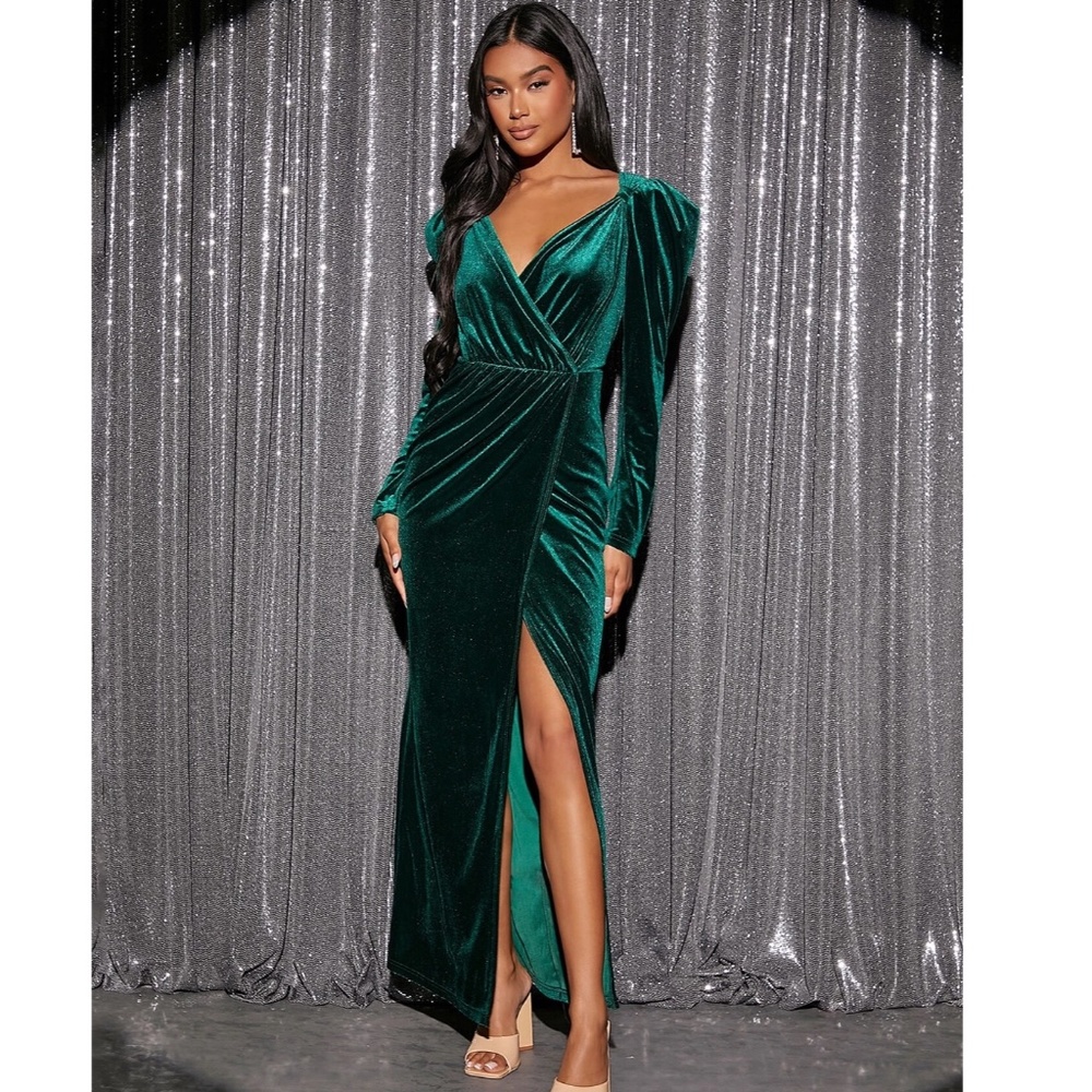 Surplice Velvet Gown
